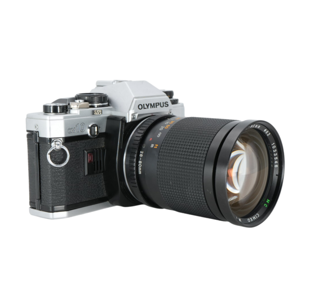 Olympus OM 10 35mm Film Camera With Cimko MT Series 28-80mm f/3.5-4.5 and Kiron 70-150mm f/4 Macro Lenses for Olympus OM-Mount