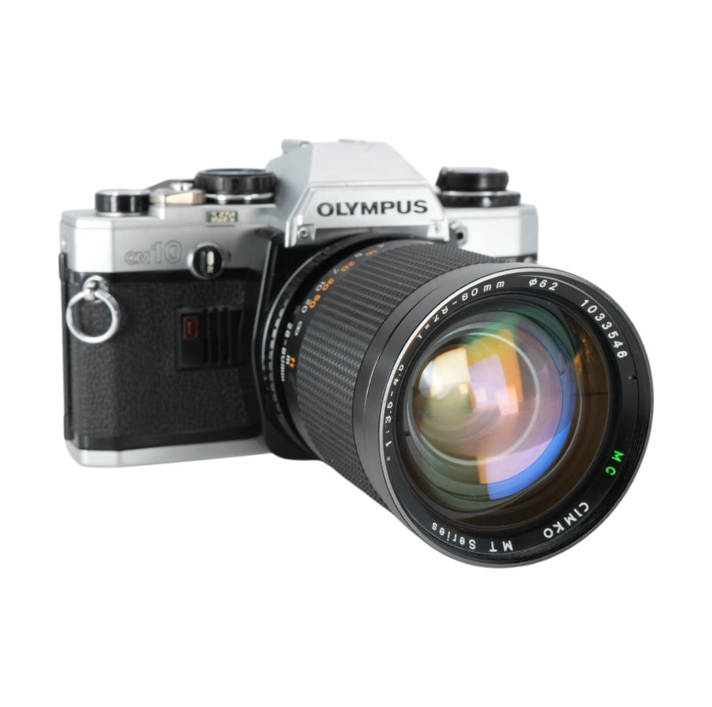 Olympus OM 10 35mm Film Camera With Cimko MT Series 28-80mm f/3.5-4.5 and Kiron 70-150mm f/4 Macro Lenses for Olympus OM-Mount
