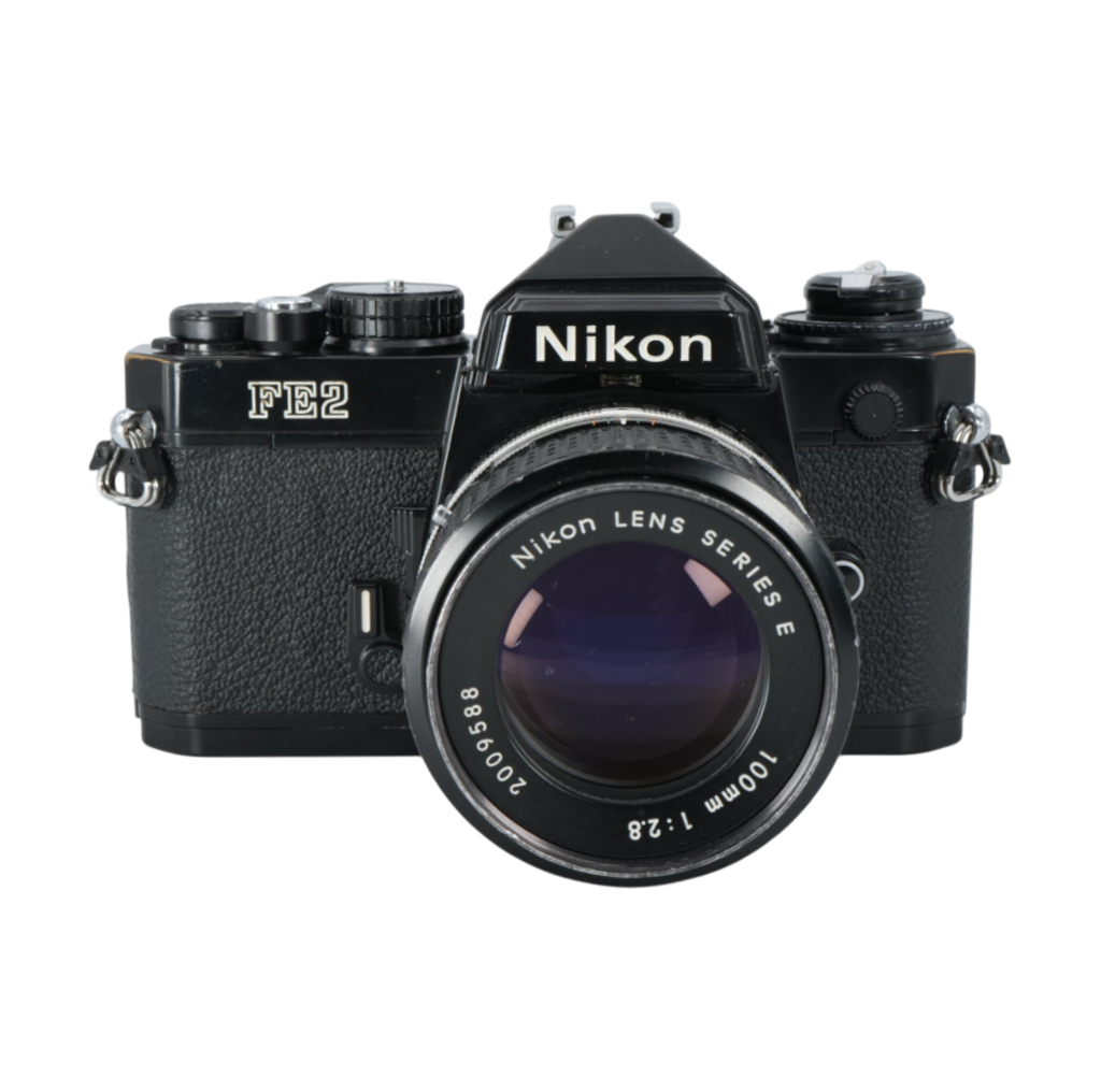 Nikon FE2 35mm Film Camera with Nikon F 100mm f/2.8 SLR Lens