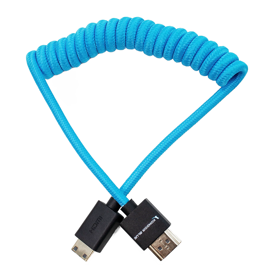 Kondor Blue 12-24" Coiled Mini HDMI to Full HDMI Cable