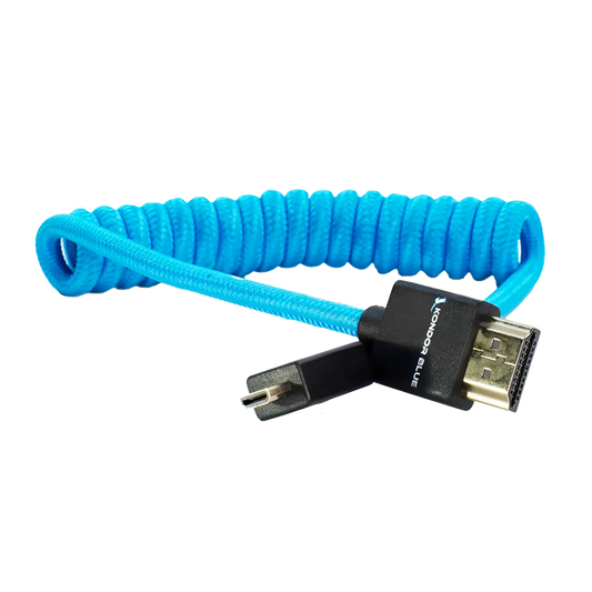 Kondor Blue 12-24" Coiled Micro HDMI to Full HDMI Cable