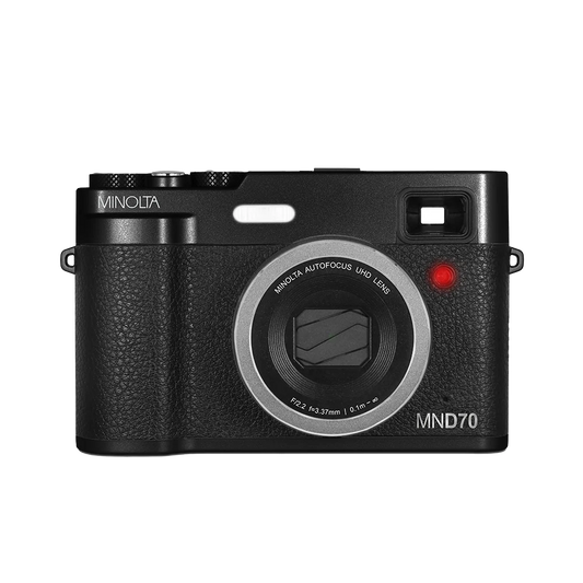 OPEN BOX- MINOLTA® MND70 Retro 48 MP Autofocus / 5K Ultra HD Dual Lens Camera Black