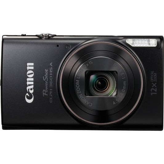 Open Box- Canon PowerShot ELPH 360 HS Digital Camera Black