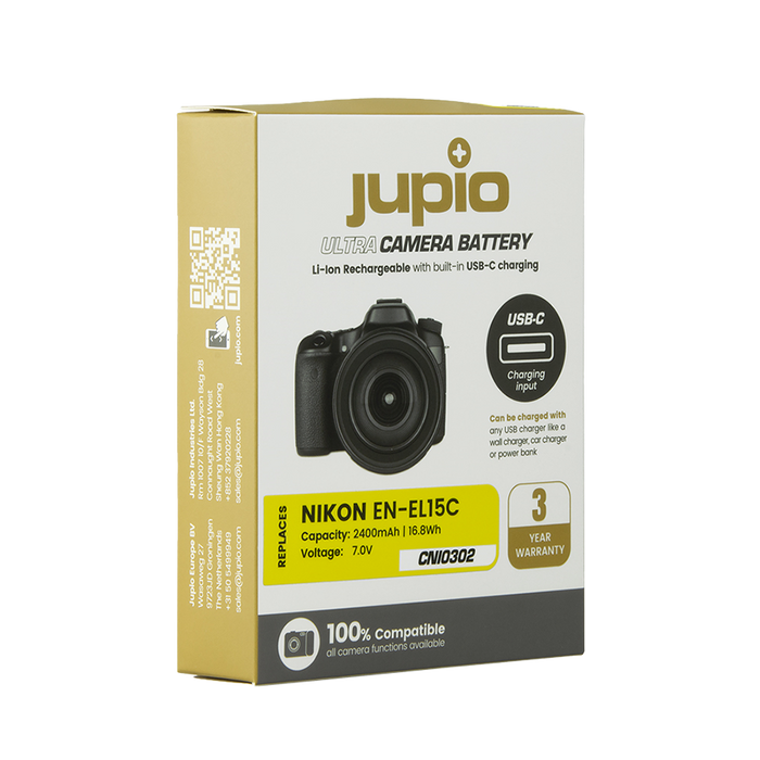Jupio EN-EL15C ULTRA C (USB-C input) 2400mAh