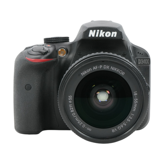 Nikon D3400 APS-C DSLR Camera with Nikon AF-p Nikkor DX 18-55mm f/3.5-5.6 G VR Lens