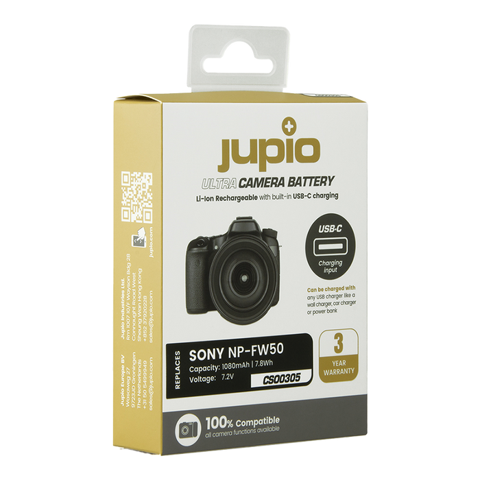 Jupio NP-FW50 ULTRA C (USB-C input) 1080mAh