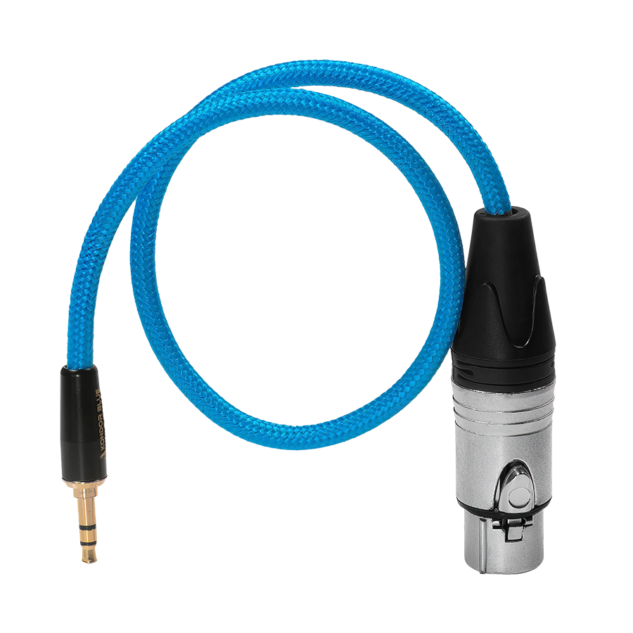 Kondor Blue 16" Female XLR to 3.5mm Male Mini TRS Blue Braided