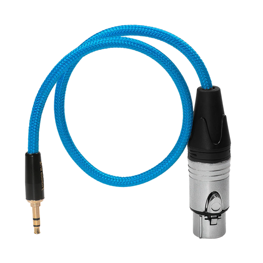 Kondor Blue 16" Female XLR to 3.5mm Male Mini TRS Blue Braided