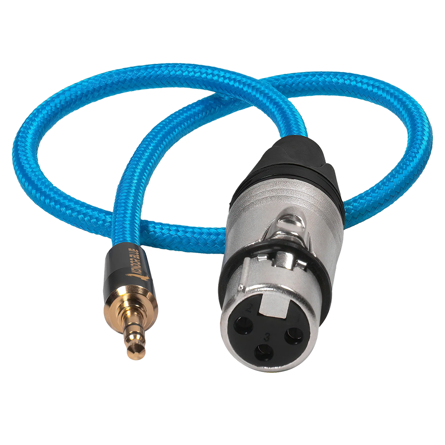 Kondor Blue 16" Female XLR to 3.5mm Male Mini TRS Blue Braided