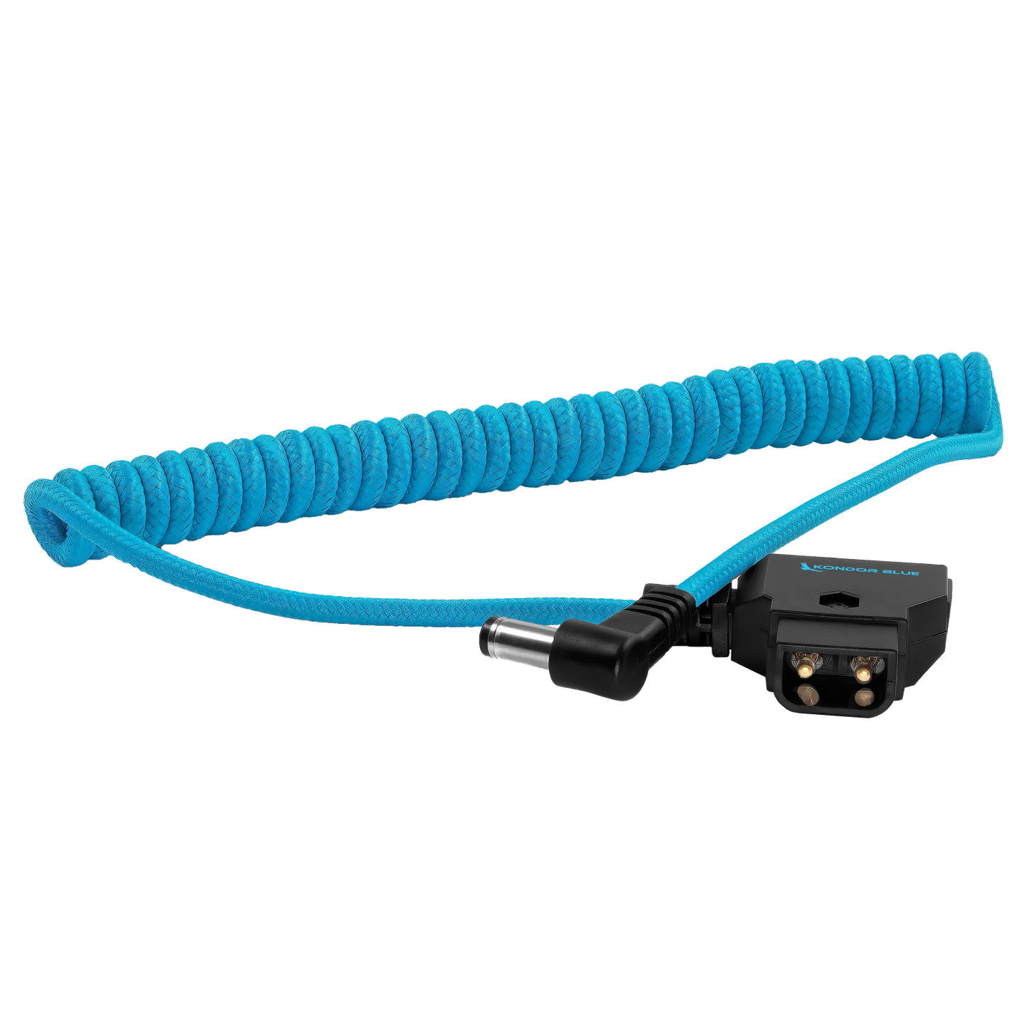 Kondor Blue D-Tap to DC Right Angle Coiled Cable (5.5 x 2.5mm) (Canon C70/Atomos)