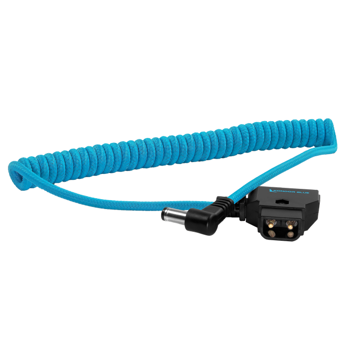Kondor Blue D-Tap to DC Right Angle Coiled Cable (5.5 x 2.5mm) (Canon C70/Atomos)