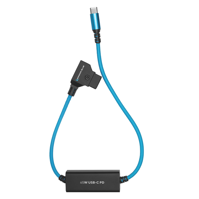 Kondor Blue 16" D-Tap to USB C Power Delivery Cable for Mirrorless Cameras & Laptops