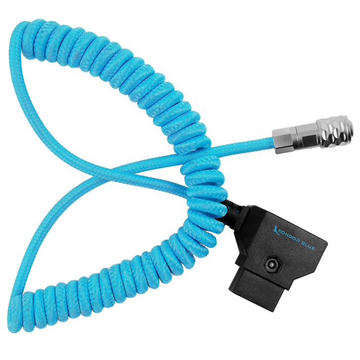 Kondor Blue Coiled D-Tap To BMPCC 4k/6k Pro Power Cable for Blackmagic