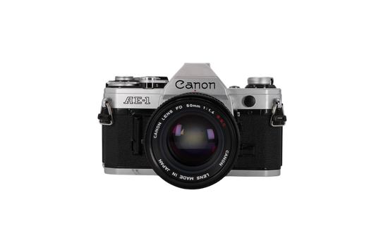 Canon AE-1 SLR Film Camera with Canon FD 50mm f/1.4 S.S.C. SLR Lens