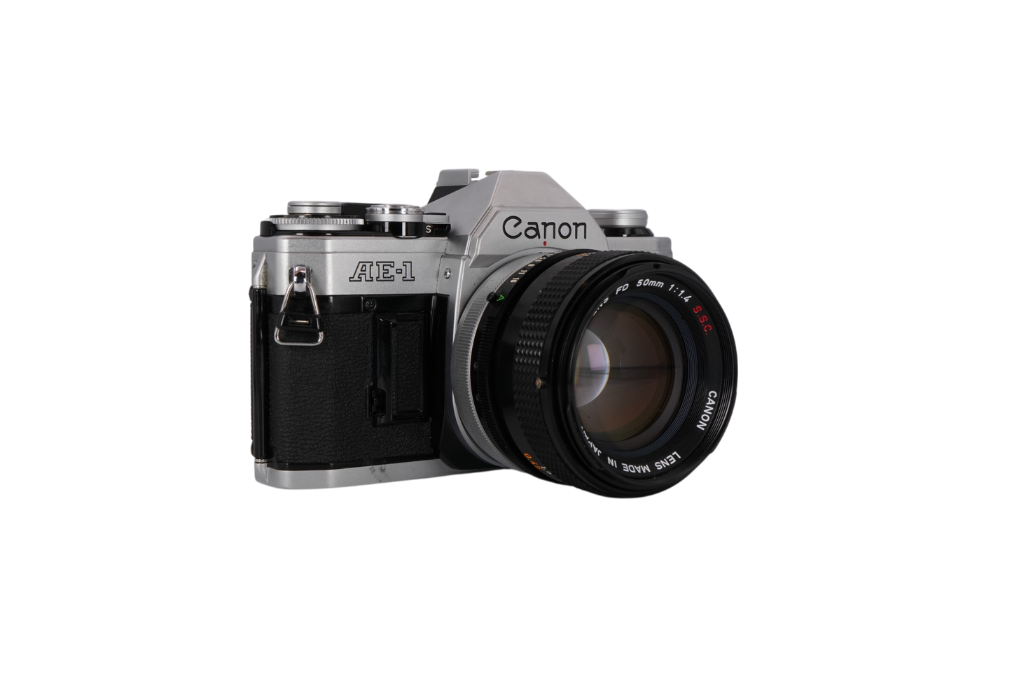Canon AE-1 SLR Film Camera with Canon FD 50mm f/1.4 S.S.C. SLR Lens