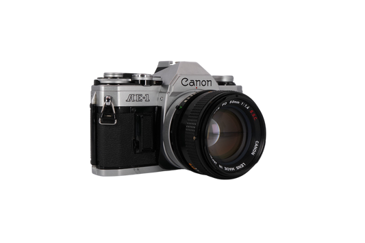 Canon AE-1 SLR Film Camera with Canon FD 50mm f/1.4 S.S.C. SLR Lens