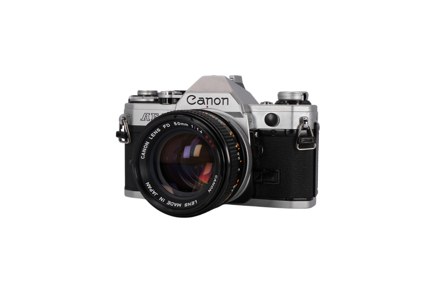Canon AE-1 SLR Film Camera with Canon FD 50mm f/1.4 S.S.C. SLR Lens