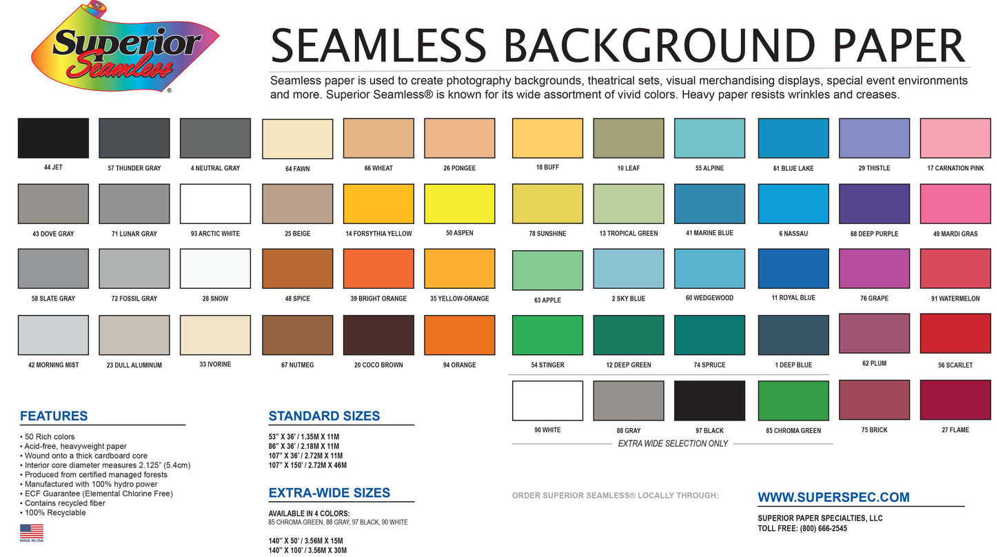 Superior Seamless Paper Extra Wide 140-Foot Rolls