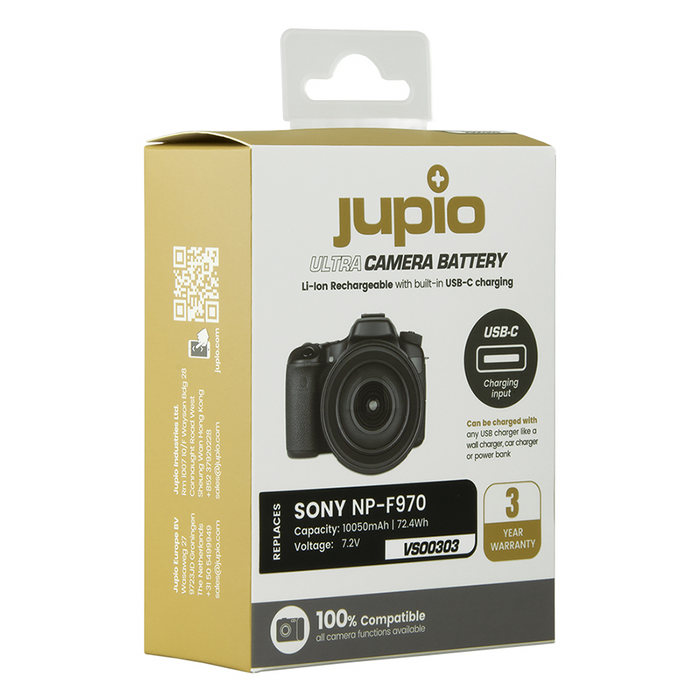 Jupio NP-F970 ULTRA C (USB-C 20W PD input/output) 10050mAh