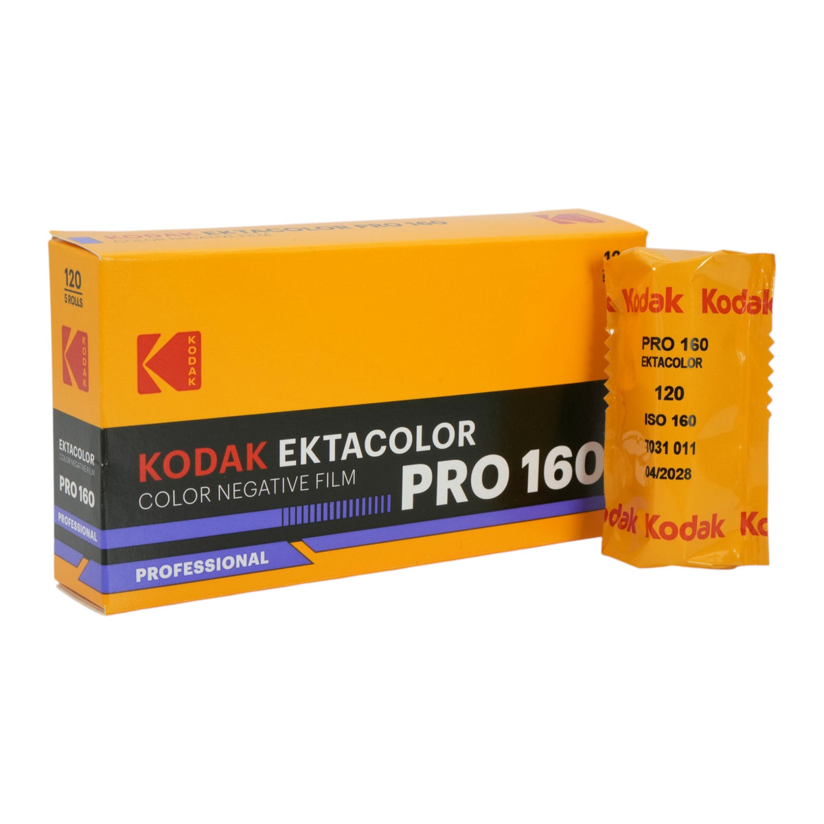 Kodak Ektacolor Pro 160 Color Negative Film (120 Roll Film, 5-Pack)