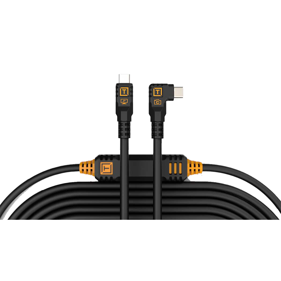 Tether Tools TetherPro USB-C to USB-C Straight to Right Angle Cable - 31' Length