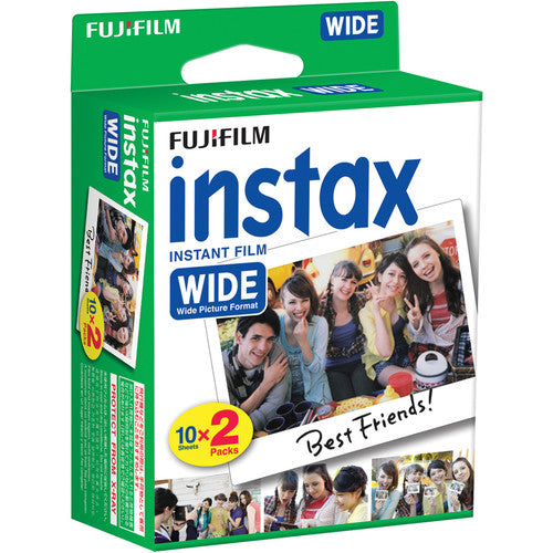 Fujifilm Instax Wide White Frame Color Instant Film, 20 Exposures