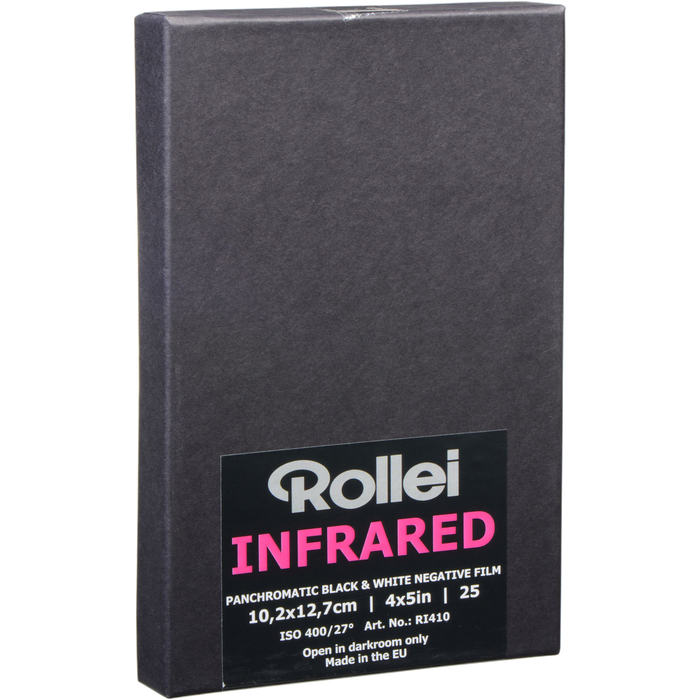 Rollei Infrared 400 Black & White Negative 4 x 5' Sheet Film, 25 sheets