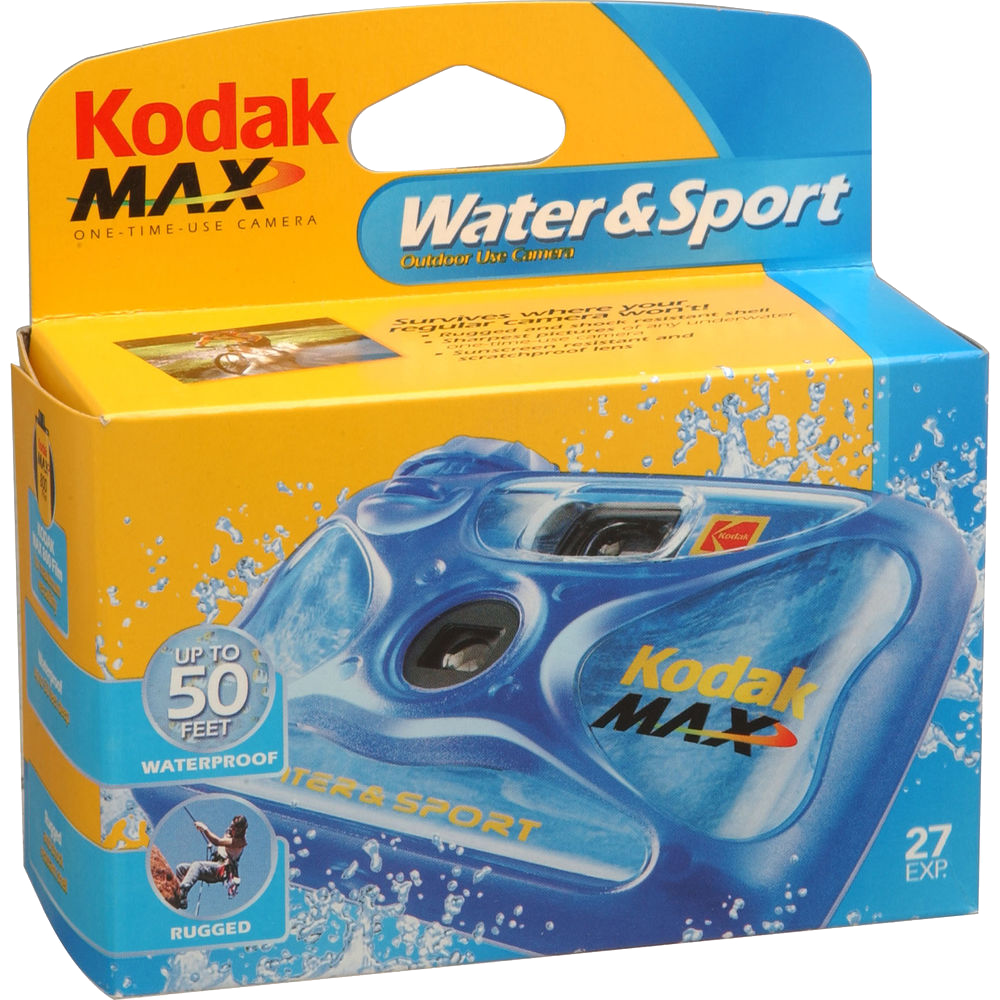 Kodak Max Water & Sport 35mm One-Time-Use Film Camera, 27 Exposures