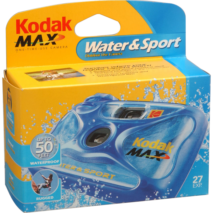 Kodak Max Water & Sport 35mm One-Time-Use Film Camera, 27 Exposures