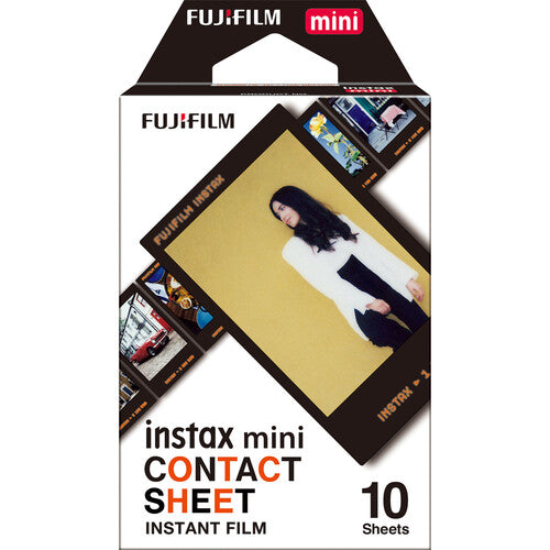 Fujifilm Instax Mini Black Frame Contact Sheet Color Instant Film, 10 Exposures