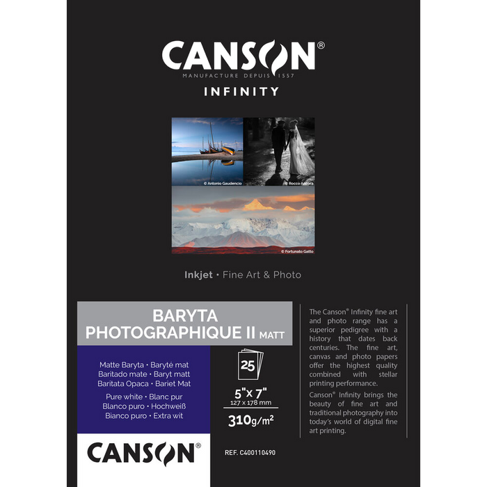 Canson Infinity Baryta Photographique II Matt Paper, Sheet