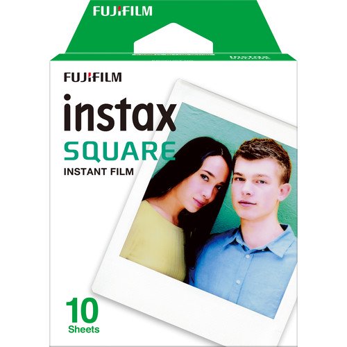 Fujifilm Instax Square White Frame Color Instant Film, 10 Exposures