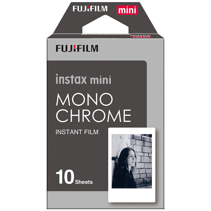 Fujifilm Instax Mini White Frame Monochrome Instant Film, 10 Exposures