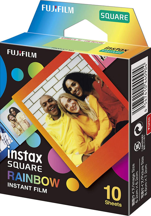 Fujifilm Instax Square Rainbow Frame Color Instant Film, 10 Exposures