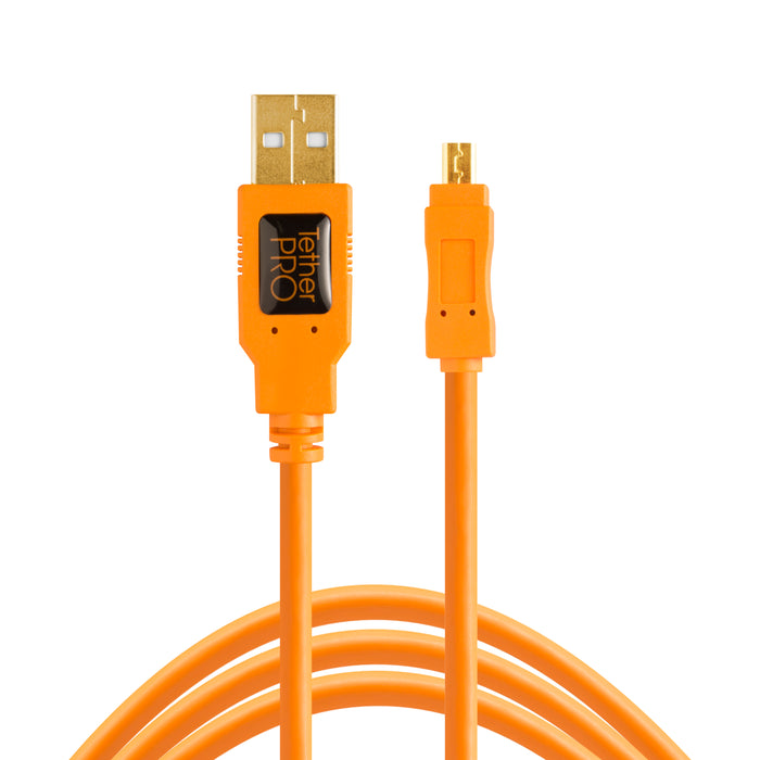 Tether Tools TetherPro USB 2.0 to Mini-B 8-Pin - 15 ft, Orange