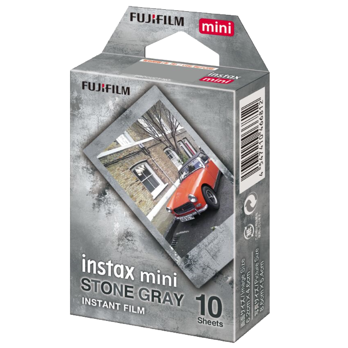 Fujifilm Instax Mini Stone Gray Frame Color Instant Film, 10 Exposures