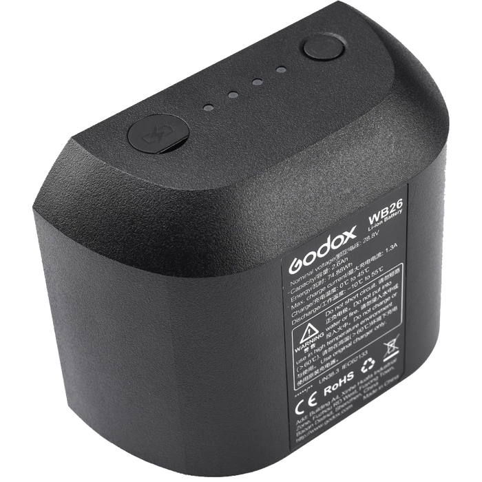 Godox WB26 Rechargeable Lithium-Ion Battery Pack for AD600Pro Flash (28.8V, 2600mAh)