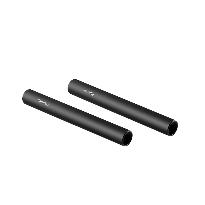 Smallrig 2Pcs 15mm Black Aluminum Alloy Rod, M12-4" 1049